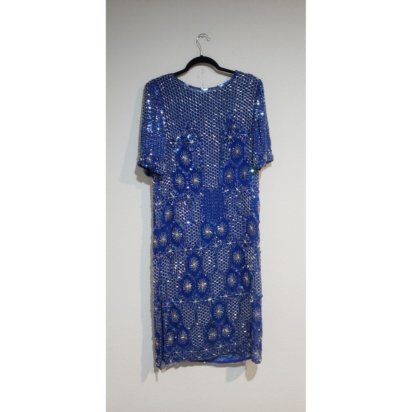 Rare Vintage Le Mieux Paris Roma Geneva Clover Costume Beaded Sequined Dress L